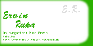 ervin rupa business card